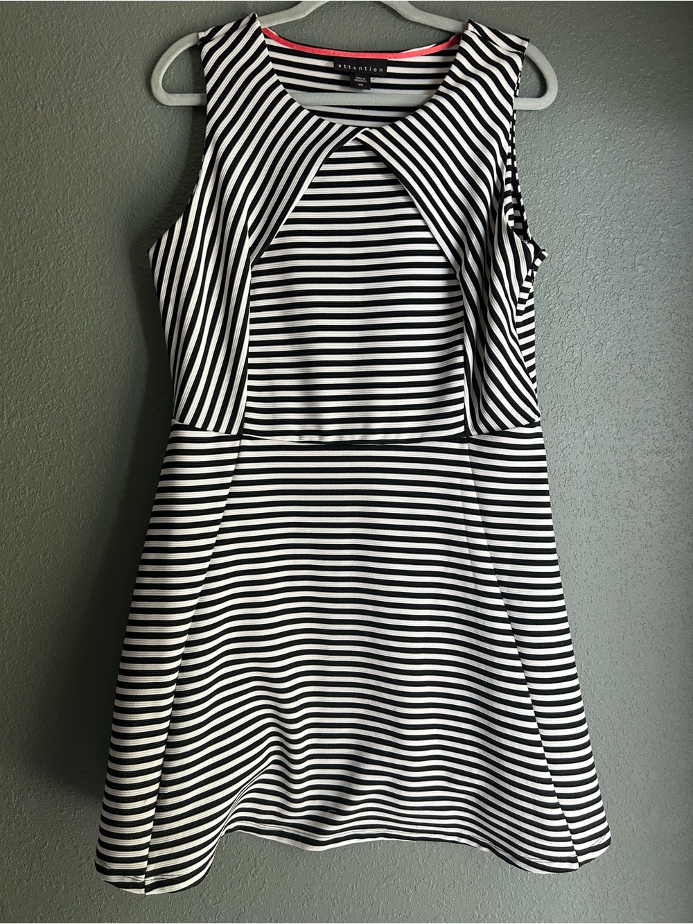 Attention black and white striped dress size L #attention
